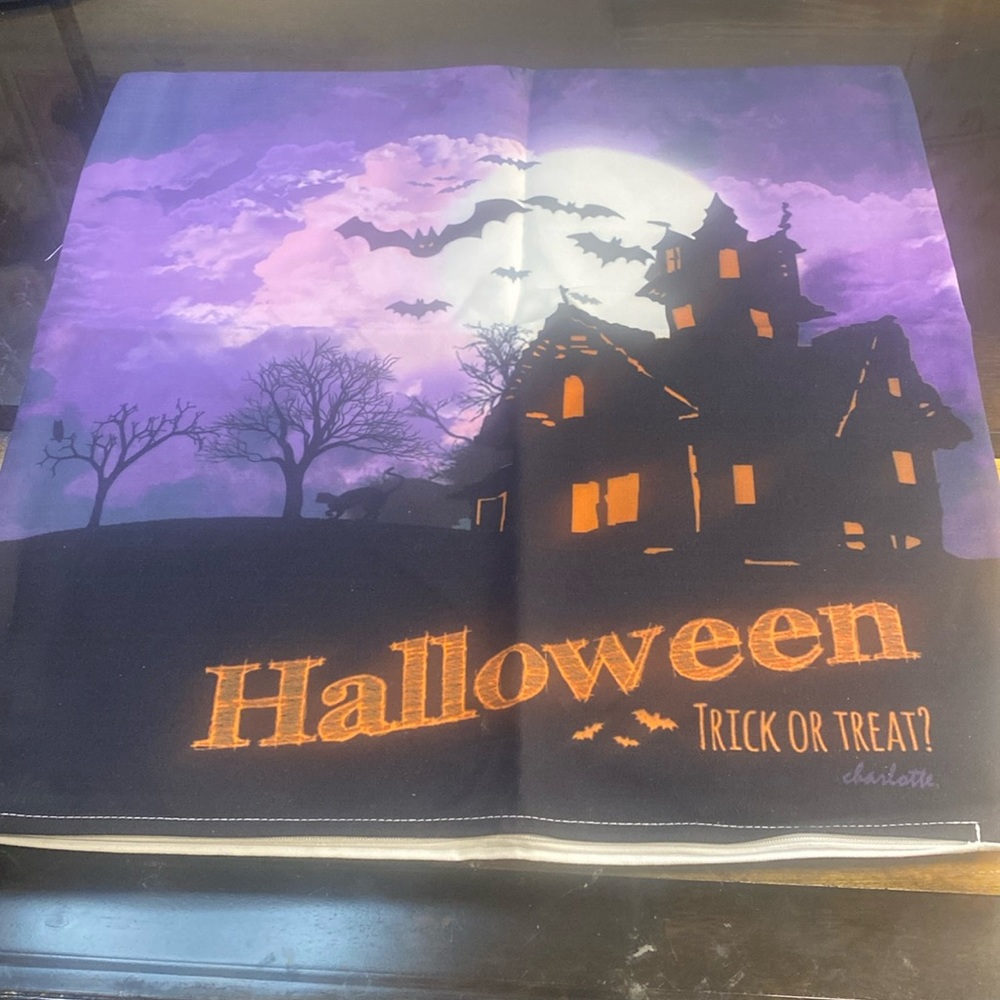 Halloween pillow covers 18x18” new 4 piece lot, will be new In poly bags.